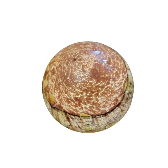 Iridescent Glass Mushroom Night Light, USB Cord, Brown Gold, Swirl, Whimsical - Picture 3 of 10